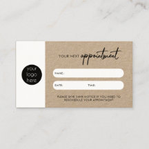 Próximo Cartão de Compromisso Rustic Kraft Busines