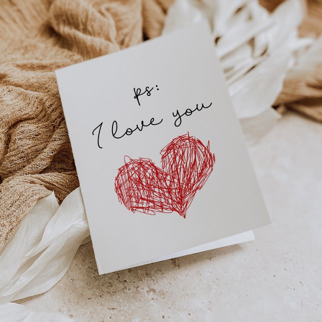 PS Eu te amo cartão de Dia de os namorados cardíac (Criador carregado)