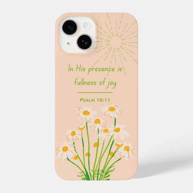 Psalm16:11 Bible Verse Floral Christian Phone Case (Verso)