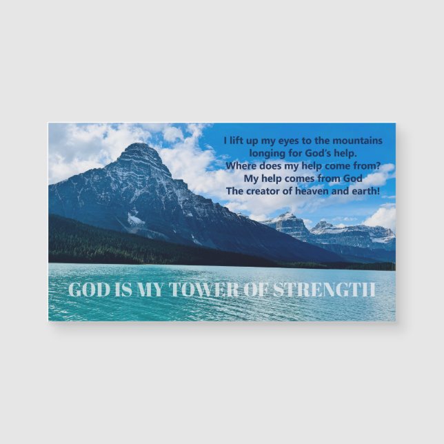 Psalm 121 Inspirational Mountain Lake Photo Magnet (Frente)