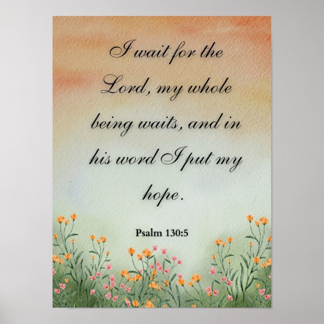 Psalm 130:5 “I Wait for the Lord” Poster Wall Art  (Frente)