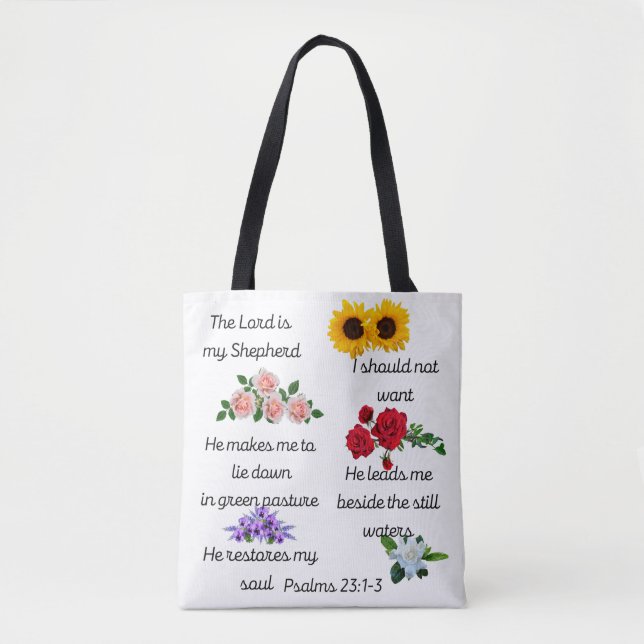 Psalm 23: 1--3 Shopping Tote (Frente)