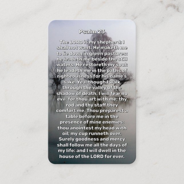 Psalm 23 Cartão de Oração Memorial Iluminado Do La (Frente)