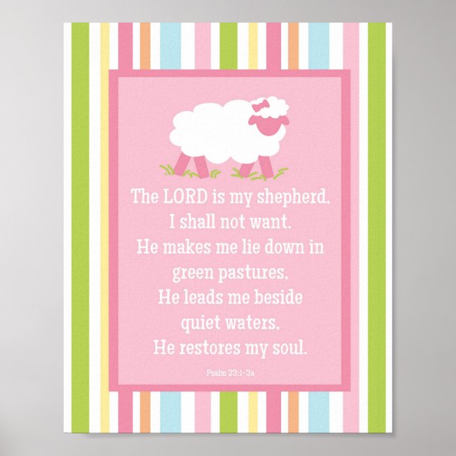 PSALM 23 Pequena Poster (Frente)