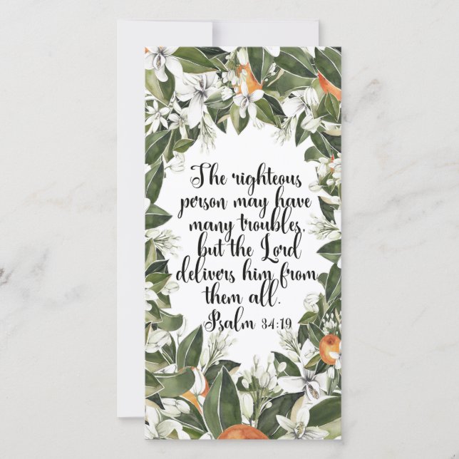 Psalm 34:19, indicador de verso da bíblia de Water (Frente)