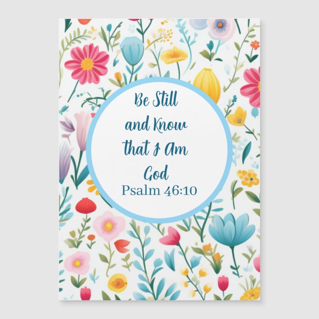 Psalm 46:10 Floral Magnet  (Frente)