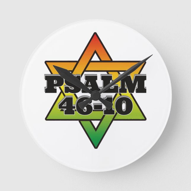 Psalm 46-10 - Relógio De Parede Redonda (Frente)