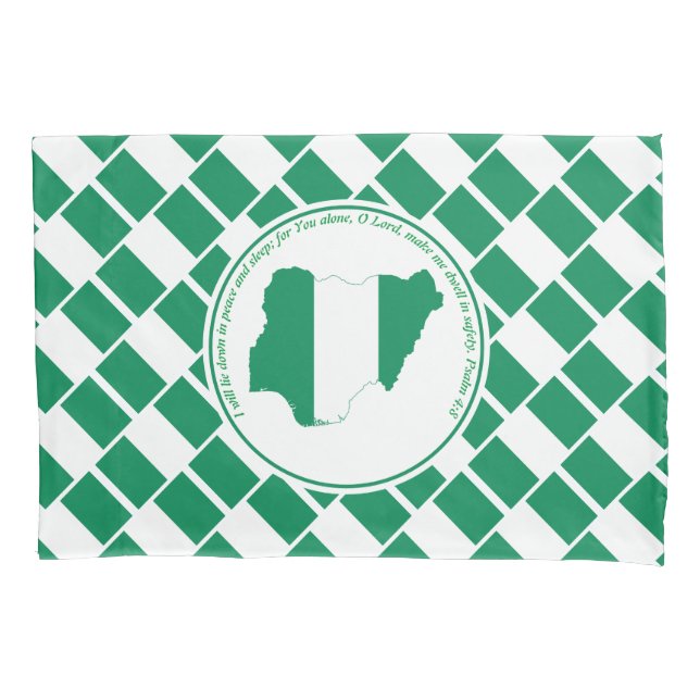 PSALM 4:8 Scripting Personalizado NIGÉRIA FLAG (Frente)