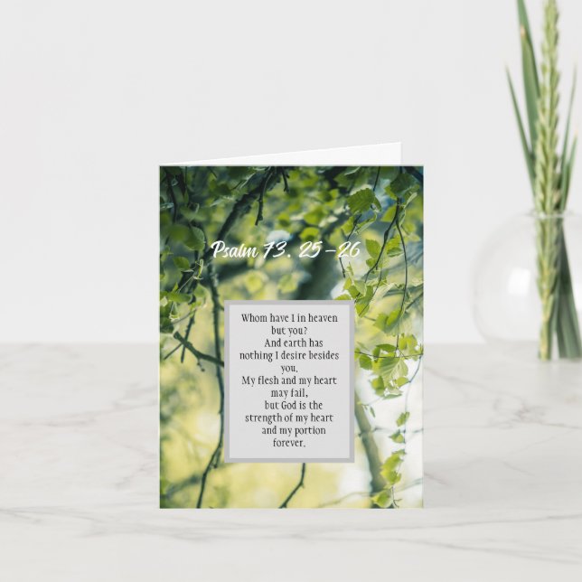 psalm 73: 25-26, cartão rebatível cristão (Frente)