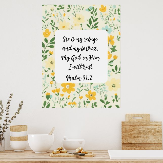 Psalm 91:2 Christian Poster (Cozinha)