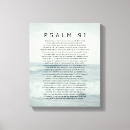 Psalm 91 Coastal Beach Waves Canvas Print