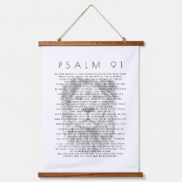 Psalm 91 Lion Face Christian Scroll Tapeçaria