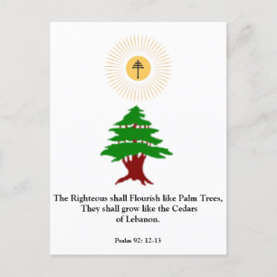 Psalm 92:12-13 Cedar do Líbano Maronite Cartão de 