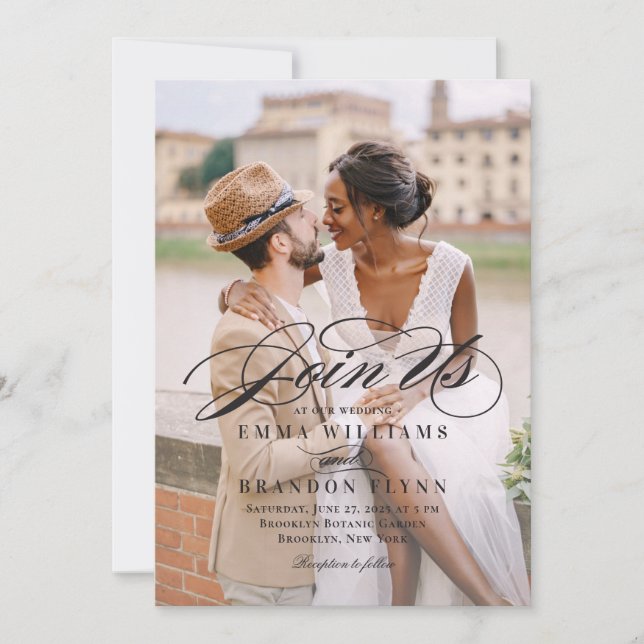 PSC do Convite para Casamento de Fotos do Script P (Frente)