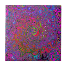 Psicodélico Groovy Magenta Retro Líquido