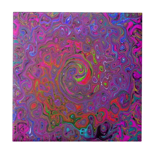 Psicodélico Groovy Magenta Retro Líquido (Frente)