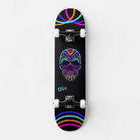 Psicodélico skull skateboard