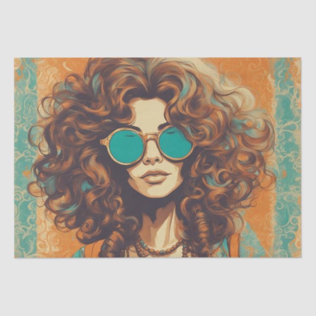 Psicodélico: Um Papel de Decoupage de Hippie Retro (Frente )