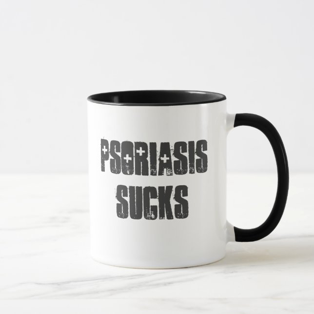 "Psoríase Cheira", caneca personalizável! (Direita)