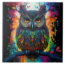 Psychedelic Fantasy Hippy Owl