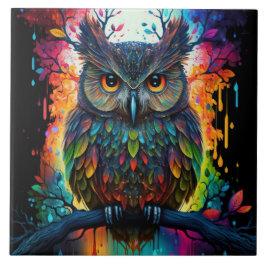 Psychedelic Fantasy Hippy Owl