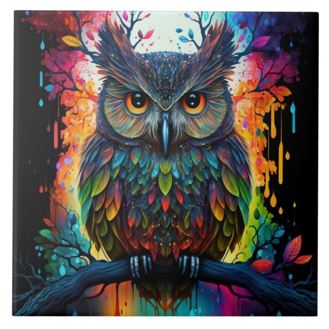 Psychedelic Fantasy Hippy Owl (Frente)