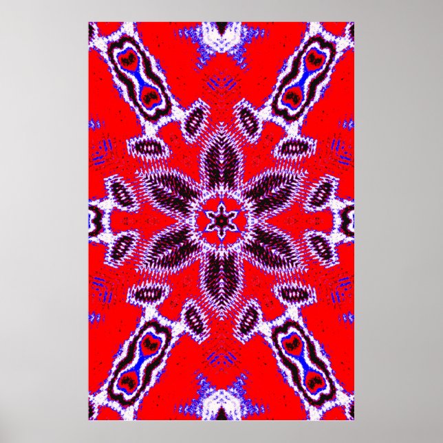 Psychedelic Kaleidoscope Poster – Neon Abstract    (Frente)