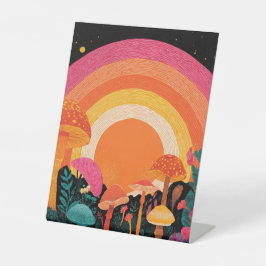Psychedelic Mushroom Sunset – Retro Fantasy Nature