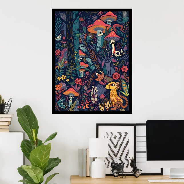 Psychedelic poster print (Escritório em casa)