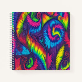 Psychedelic Tie Dye Rainbow Leaves Vibrant Spiral 