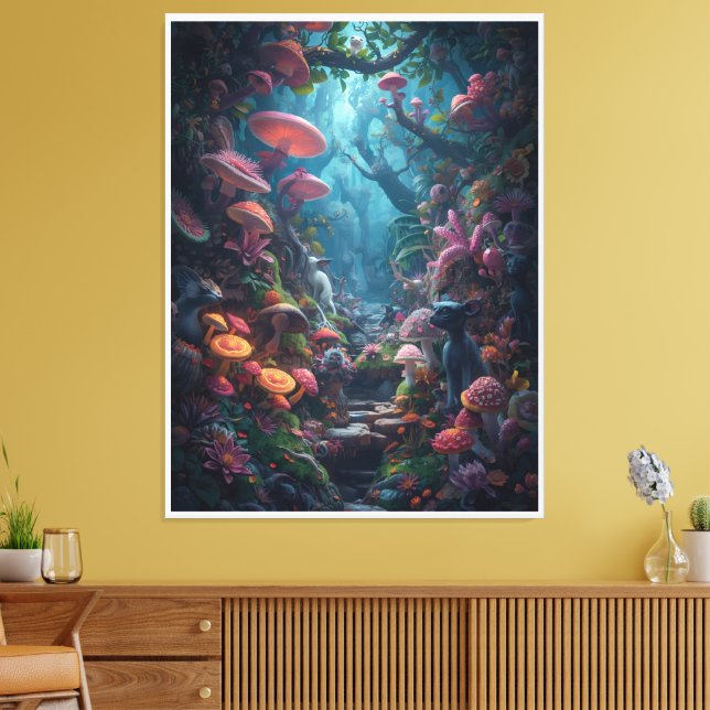 Psychedelic woodland canvas print (Insitu(Sala de estar))