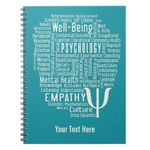 PSYCHOLOGY Word Cloud caderno de cores personaliza