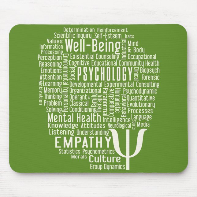 PSYCHOLOGY Word Cloud mousepad (Frente)