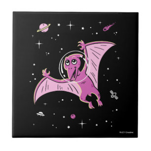 Pterodactyl roxo Dinos no espaço