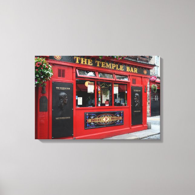 Pub de Bar do Templo Vermelho na canvas de Dublin (Frente)