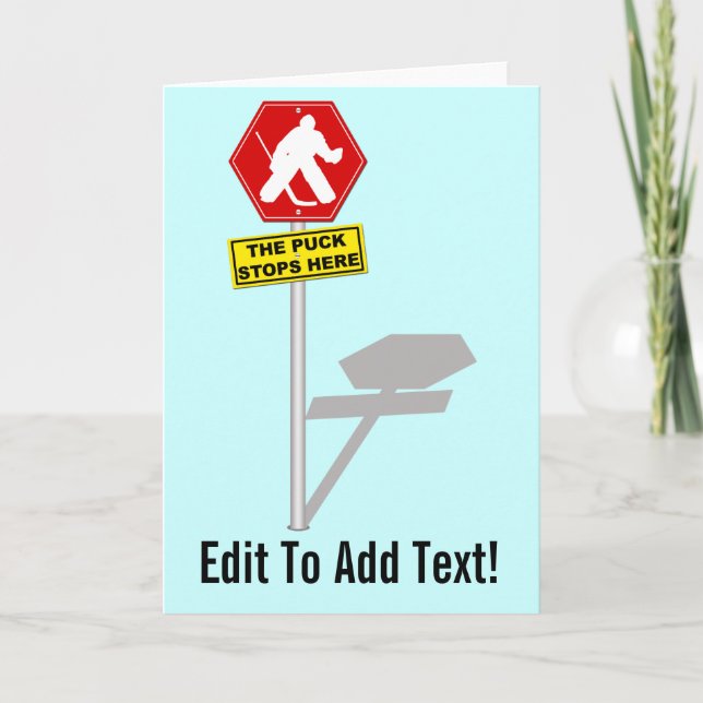 Puck Stocks Aqui, Cartão de Saudação de Hockey Goa (Frente)