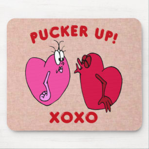 Pucker Up Namorados Hearts Mouse Pad