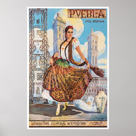 Puebla Art Mexico Travel Poster Mexican Print