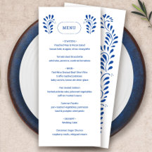 Puebla Estilo Azul Menu Casamento Mexicano