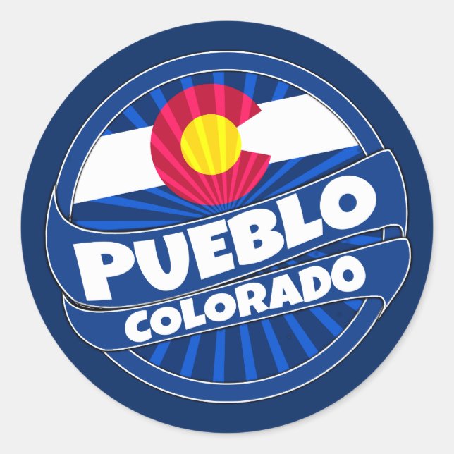 Pueblo Colorado flag quebrou adesivos (Frente)