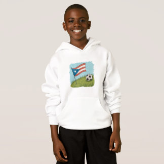 Puerto Rico flag and soccer ball