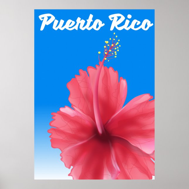 Puerto Rico Flor de maga travel poster (Frente)