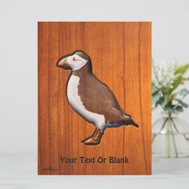 Puffin atlântico entalhado (Em pé/Frente)