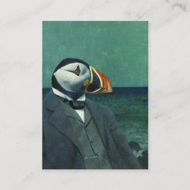Puffin Gentleman ACEO cartão de visita (Frente)