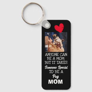 Pug... a melhor mãe Chaveiro de dois lados.