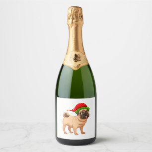 Pug Bonito num Chapéu Elfo de Natal