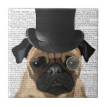 Pug, Chapéu Formal e Chapéu<br><div class="desc">Pug,  Formal Hound e Chapéu por FabFunky. Possui um cachorro de dapper vestindo um tofat e um monóculo divertidos. | 191403D</div>