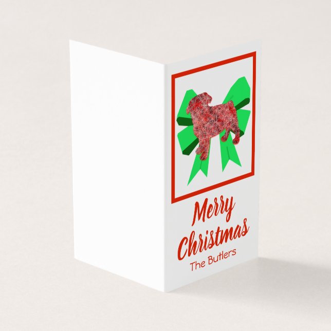 Pug Christmas Dog & Green Arco Gift (Exterior)