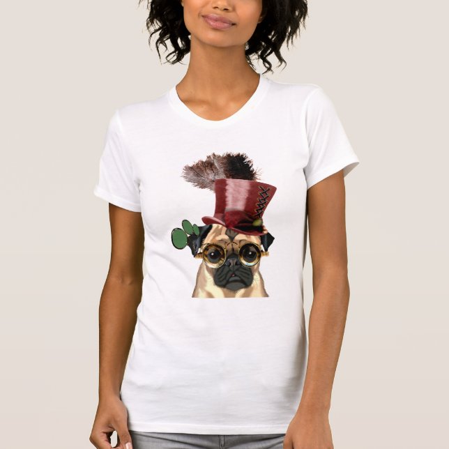 Pug com Estilo Steampunk Top Hat (Frente)