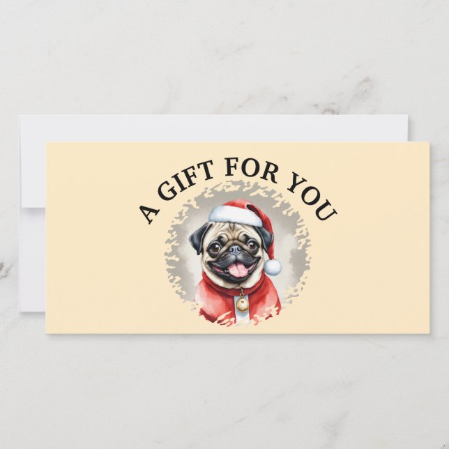 Pug com roupa de Papai Noel - Natal 1 (Frente)